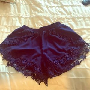 Blue/Violet lace lined shorts